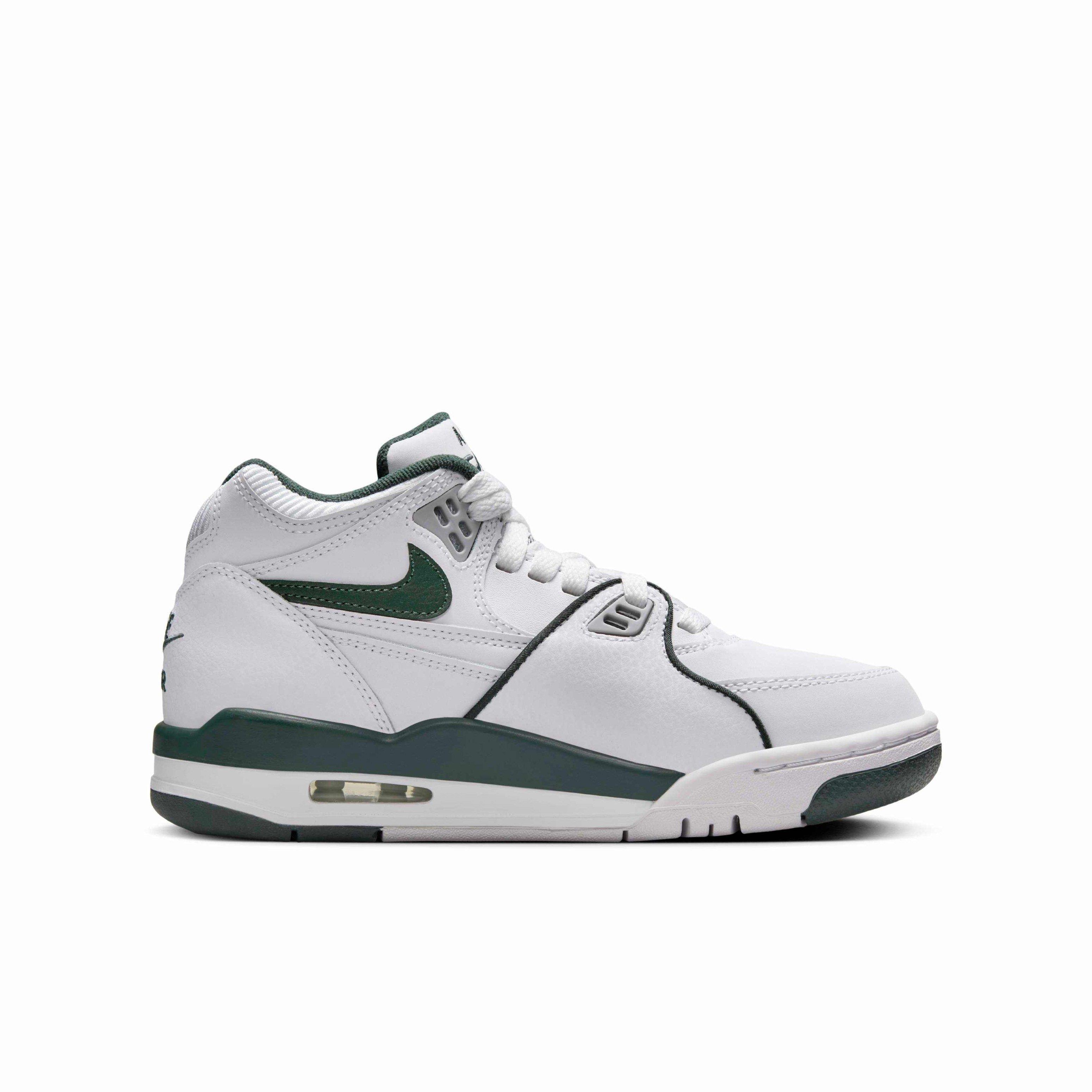 Nike Air Flight 89 "White/Wolf Grey/Vintage Green" Grade School Boys' Shoe